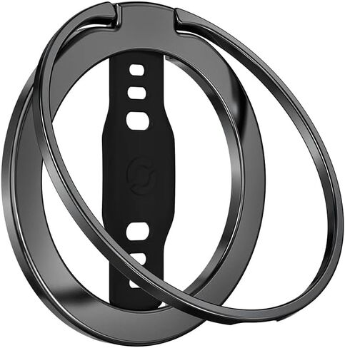 EWA The New MagOne (ترقية) متوافق مع حامل مقبض الهاتف MagSafe مع حزام إصبع من السيليكون، وحلقة حامل حلقية مغناطيسية قابلة للإزالة، فقط لهاتف iPhone 14 و13 و12 Pro/Max/Plus (أسود) in Kuwait