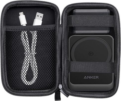 حافظة صلبة لمحطة شحن Anker MagGo 3 في 1، حامل شاحن لاسلكي متوافق مع MagSafe بقدرة 15 وات معتمد من Qi2، حافظة سوداء فقط من Safego in Saudi Arabia