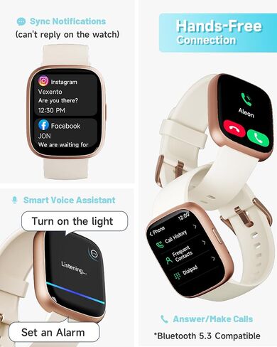 Smart Watch for Women, Alexa Built-in, Answer/Make Calls, 1.83" Fitness Tracker Watch with Heart Rate Monitor, Sleep Tracker, Pedometer, IP68 Waterproof, Smartwatch Compatible Android iOS in Saudi Arabia