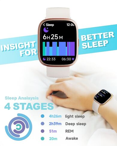 Smart Watch for Women, Alexa Built-in, Answer/Make Calls, 1.83" Fitness Tracker Watch with Heart Rate Monitor, Sleep Tracker, Pedometer, IP68 Waterproof, Smartwatch Compatible Android iOS in Saudi Arabia