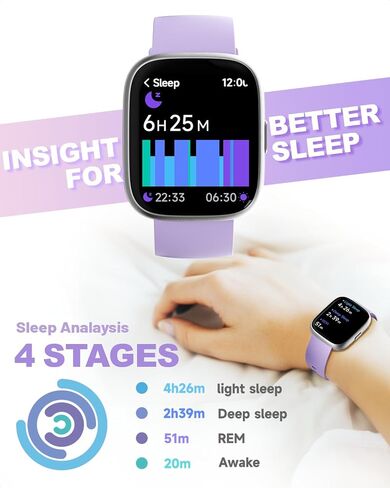 Smart Watch for Women, Alexa Built-in, Answer/Make Calls, 1.83" Fitness Tracker Watch with Heart Rate Monitor, Sleep Tracker, Pedometer, IP68 Waterproof, Smartwatch Compatible Android iOS in Saudi Arabia