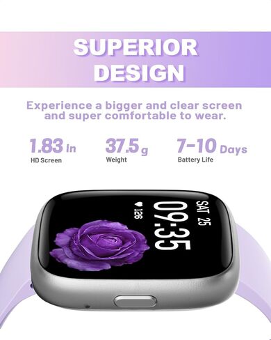 Smart Watch for Women, Alexa Built-in, Answer/Make Calls, 1.83" Fitness Tracker Watch with Heart Rate Monitor, Sleep Tracker, Pedometer, IP68 Waterproof, Smartwatch Compatible Android iOS in Saudi Arabia