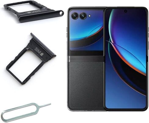 لهاتف Motorola Moto Razr+ Plus 5G 2023 XT2321-3 XT23215 XT2321-5 فتحة بطاقة Micro SD واحدة بديلة لحامل بطاقة Sim باللون الأسود، مع دبوس in Saudi Arabia