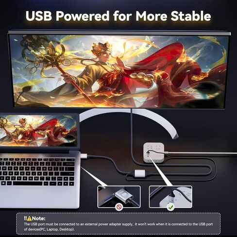 BolAAzuL HDMI 2.1 إلى كابل محول DisplayPort أحادي الاتجاه، من مصدر HDMI إلى شاشة عرض المنفذ، وليس Displayport إلى HDMI، يدعم 8K@30 هرتز 4K@120 هرتز 2K@144 هرتز، يعمل بمنفذ USB، مضفر، 2 متر in Kuwait