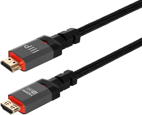 Monoprice 8K Certified Ultra High Speed HDMI Cable - 6 Feet - Black | Braided - HDMI 2.1, 8K@60Hz, 4k@120Hz, 48Gbps, HDR, VRR, CL3 in-Wall Rated in Saudi Arabia