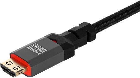 Monoprice 8K Certified Ultra High Speed HDMI Cable - 6 Feet - Black | Braided - HDMI 2.1, 8K@60Hz, 4k@120Hz, 48Gbps, HDR, VRR, CL3 in-Wall Rated in Saudi Arabia