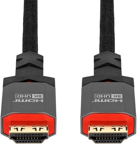 Monoprice 8K Certified Ultra High Speed HDMI Cable - 6 Feet - Black | Braided - HDMI 2.1, 8K@60Hz, 4k@120Hz, 48Gbps, HDR, VRR, CL3 in-Wall Rated in Saudi Arabia