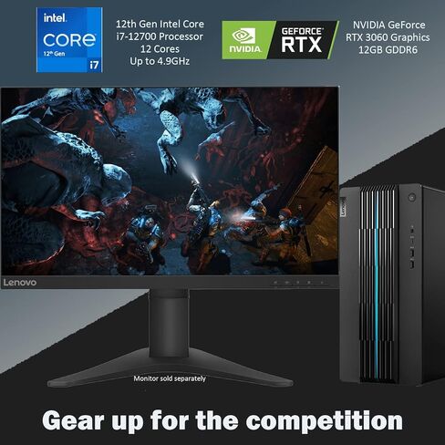 لينوفو 2023 أحدث كمبيوتر مكتبي للألعاب IdeaCentre 5، معالج Intel Core i7-12700، GeForce RTX 3060، ذاكرة الوصول العشوائي 16 جيجابايت، 512 جيجابايت SSD، 1 تيرابايت HDD، ماوس لوحة مفاتيح USB، Wi-Fi 6، Windows 11 Home، حزمة مع JAWFOAL in Saudi Arabia