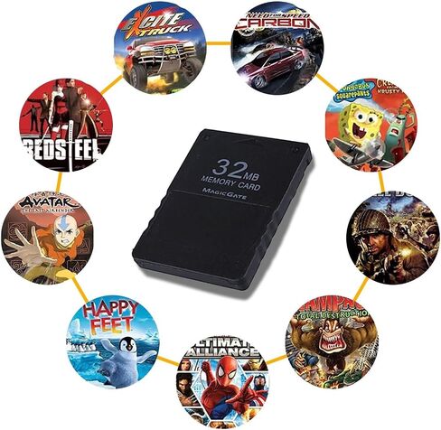 بطاقة ذاكرة عالية السرعة 8 ميجابايت لجهاز بلاي ستيشن 2 - متوافقة مع حزمة Sony PS2-1 - ملحق وحدة تحكم الألعاب in Saudi Arabia