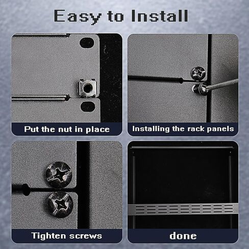1U Blank Panel, 1U 19 Inch Blank Rack Mount Panel,1U Disassembled Rack Mount Cable Management Panel, 1U Rack Mount Panel Spacer W/Brush for Server Network Rack Enclosure Cabinet Cable (2pcs-Venting) in Saudi Arabia