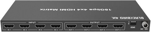 Monoprice Blackbird 4K 4x4 HDMI Matrix، 18G، 4K@60 هرتز، YCbCr 4:4:4، EDID، 4K إلى 1080p Downscaler، IR، HDR، HDR10، HDR10+، وDolby Vision Passthrough in Saudi Arabia