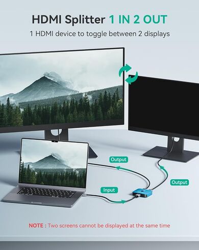 GANA HDMI 2.1 Switch, 8K HDMI Switcher Splitter 2 in 1 Out, Supports 4K@120Hz,8K@60Hz, 48Gbps Aluminum Bi-Directional Ultra HD HDMI Hub Compatible with PS5/4,Xbox,Roku,Apple TV,Fire Stick in Saudi Arabia