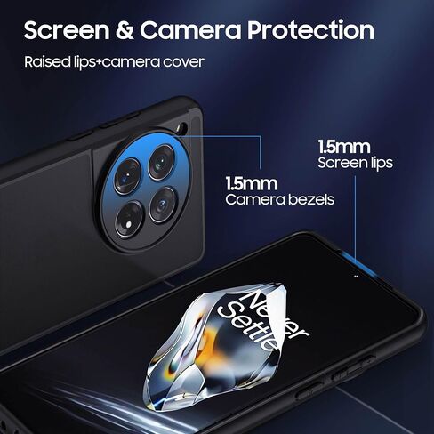 Slim Fit for OnePlus 11 Case with Camera Lens Protector, One Plus 11 5G (2023) Translucent Frosted Phone Cover, 1+11 Soft Edge & Hard Back Shockproof Protective Shell in Saudi Arabia