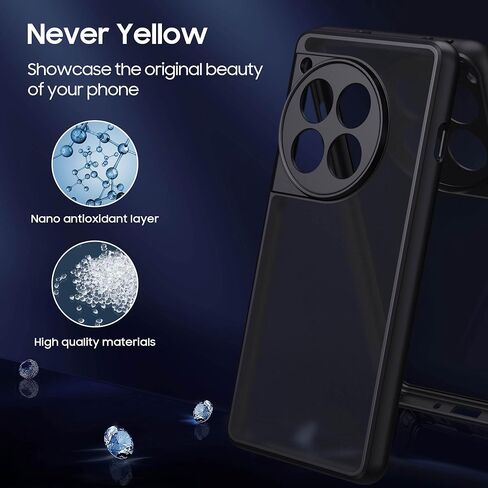 Slim Fit for OnePlus 11 Case with Camera Lens Protector, One Plus 11 5G (2023) Translucent Frosted Phone Cover, 1+11 Soft Edge & Hard Back Shockproof Protective Shell in Saudi Arabia