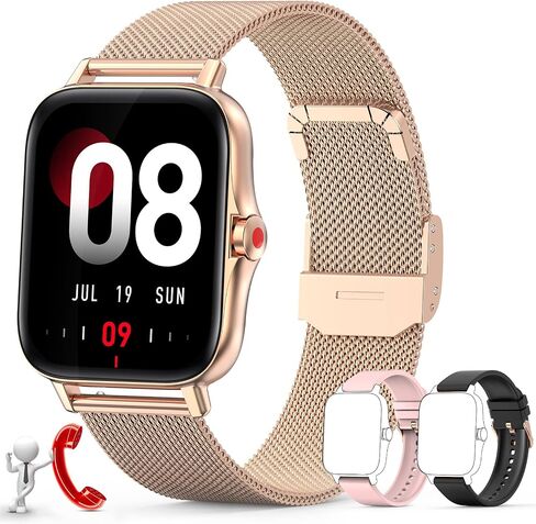 ZKCREATION Smart Watches for Women, 1.69" HD Bluetooth Call Fitness Tracker Smartwatch with Blood Pressure/Heart Rate Monitor, IP67 Waterproof Smart Watches, Smart Watch for Android iOS Phones in Saudi Arabia