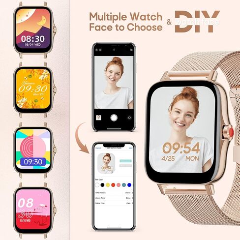 ZKCREATION Smart Watches for Women, 1.69" HD Bluetooth Call Fitness Tracker Smartwatch with Blood Pressure/Heart Rate Monitor, IP67 Waterproof Smart Watches, Smart Watch for Android iOS Phones in Saudi Arabia
