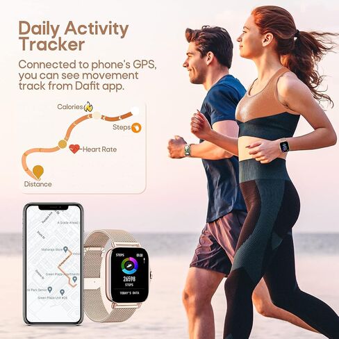 ZKCREATION Smart Watches for Women, 1.69" HD Bluetooth Call Fitness Tracker Smartwatch with Blood Pressure/Heart Rate Monitor, IP67 Waterproof Smart Watches, Smart Watch for Android iOS Phones in Saudi Arabia