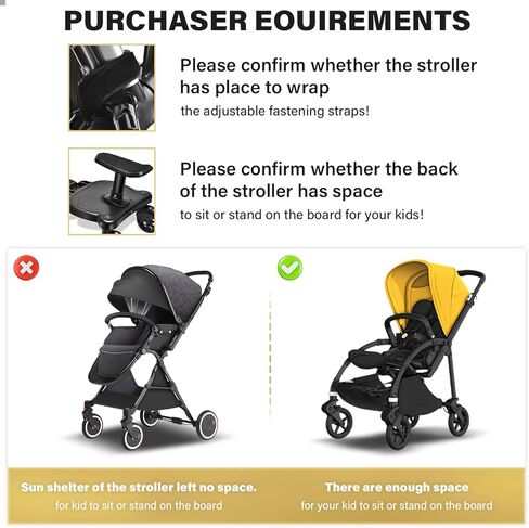 لوح عربة الأطفال العالمي، 2 في 1 مقعد وحامل للأطفال الصغار والرضع، يناسب جميع عربات الأطفال، تركيب سريع، مثالي للآباء المشغولين in Kuwait