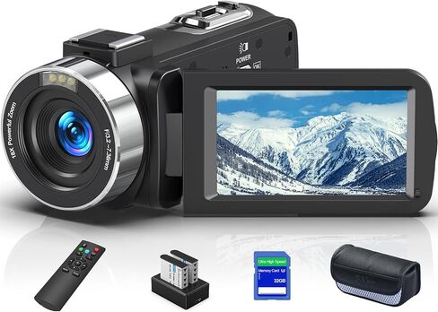 كاميرا فيديو GOGERLY 8K 64MP رؤية ليلية بالأشعة تحت الحمراء 18X تكبير رقمي على YouTube كاميرا تسجيل فيديو كاميرا ويب واي فاي 3.0 بوصة كاميرات فيديو بشاشة تعمل باللمس مع ميكروفون، وبطاقة SD 32 جيجا، وجهاز تحكم عن بعد وبطاريتين in Saudi Arabia