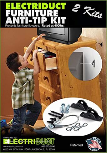 Furniture Anti-Tip Kit - 400 Pound Falling Furniture Prevention Device in Saudi Arabia