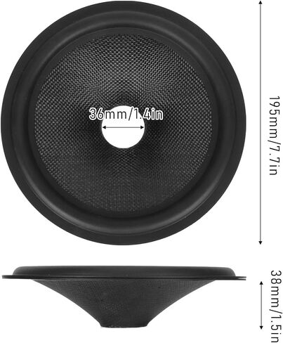 2Pcs Speaker Cone Drum Paper, 7.7inch Paper Speaker Cone Subwoofer Cones Drum Paper 1.4 Inch Inner Diameter, 2 x Paper Speaker Cone Drum Paper & 2 x Paper in Saudi Arabia