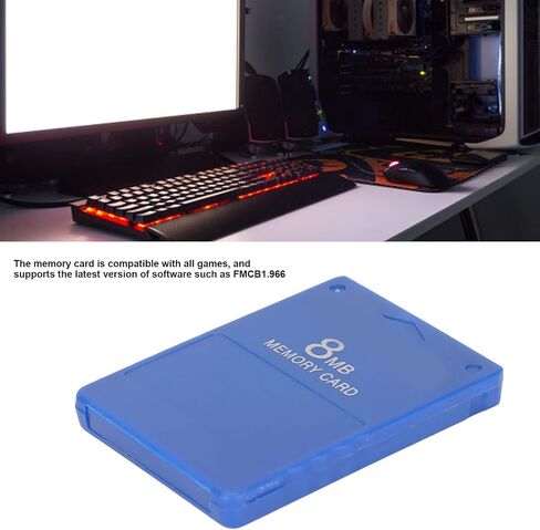 Game Memory Card, 8MB PS2 High Speed Game Memory Card Supports FMCB1.966 and All Games for PS2(red) in Saudi Arabia
