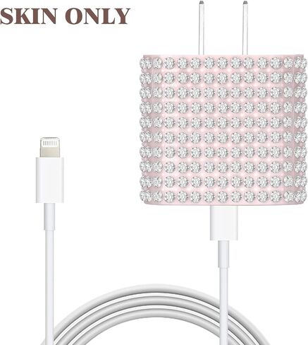 Protective Case for 20W/18W USB-C Power Adapter Charger, Bling Cute Case Cover for iPhone Chargers (Pink) in Saudi Arabia