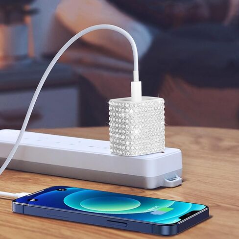 Protective Case for 20W/18W USB-C Power Adapter Charger, Bling Cute Case Cover for iPhone Chargers (Pink) in Kuwait