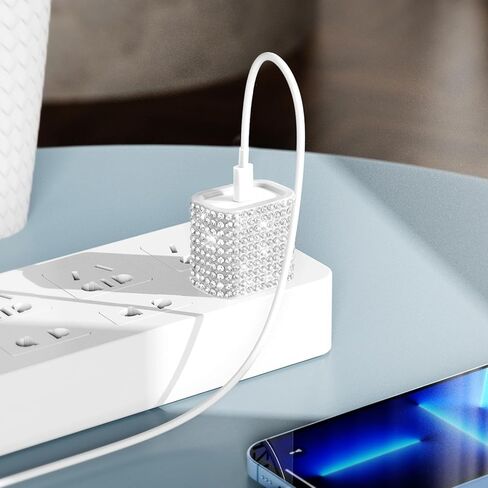 Protective Case for 20W/18W USB-C Power Adapter Charger, Bling Cute Case Cover for iPhone Chargers (Pink) in Kuwait