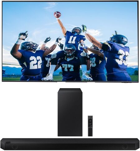 SAMSUNG QN55Q70CAFXZA 55" QLED 4K Quantum HDR Dual LED Smart TV with a HW-B550 2.1ch Soundbar and Subwoofer with Dolby Audio (2023)(Used) in Saudi Arabia