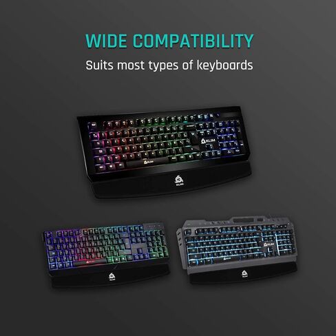 KLIM Keyboard Wrist Rest - Premium Quality - Anti-Slip Base - Comfortable and Soft - Memory Foam Wrist Rest for All Keyboards - Anti-tendonitis + Carpal Tunnel Relief - Black in Saudi Arabia