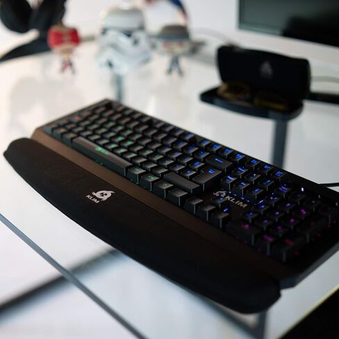 KLIM Keyboard Wrist Rest - Premium Quality - Anti-Slip Base - Comfortable and Soft - Memory Foam Wrist Rest for All Keyboards - Anti-tendonitis + Carpal Tunnel Relief - Black in Saudi Arabia