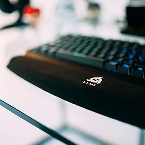 KLIM Keyboard Wrist Rest - Premium Quality - Anti-Slip Base - Comfortable and Soft - Memory Foam Wrist Rest for All Keyboards - Anti-tendonitis + Carpal Tunnel Relief - Black in Saudi Arabia