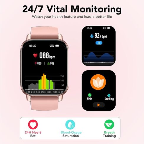 Smart Watches for Women, 1.85" Smart Watch IP68 Waterproof, 112+ Sport Modes Fitness Activity Tracker, Heart Rate Sleep Monitor, Pedometer, Fitness Watch for Android iOS in Saudi Arabia
