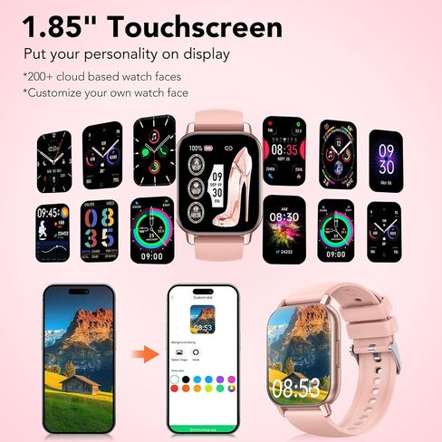 Smart Watches for Women, 1.85" Smart Watch IP68 Waterproof, 112+ Sport Modes Fitness Activity Tracker, Heart Rate Sleep Monitor, Pedometer, Fitness Watch for Android iOS in Saudi Arabia