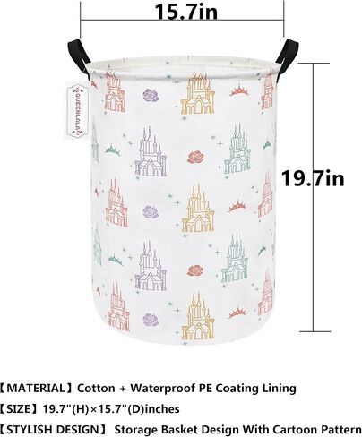 QUEENLALA Large Storage Basket,Laundry Hamper/Bathroom/Home Decor/Collapsible Round Storage Bin,Boys and Girls Hamper/Boxes/Clothing(Color Unicorn) in Saudi Arabia
