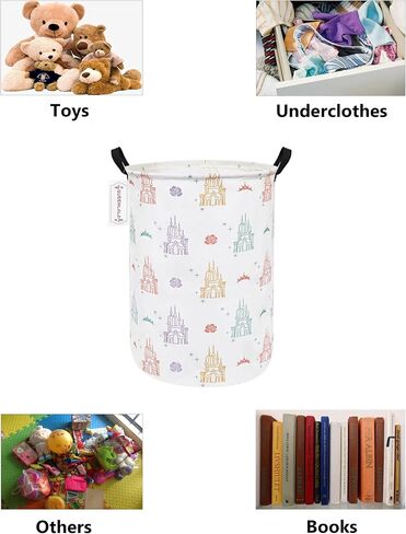 QUEENLALA Large Storage Basket,Laundry Hamper/Bathroom/Home Decor/Collapsible Round Storage Bin,Boys and Girls Hamper/Boxes/Clothing(Color Unicorn) in Saudi Arabia