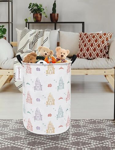 QUEENLALA Large Storage Basket,Laundry Hamper/Bathroom/Home Decor/Collapsible Round Storage Bin,Boys and Girls Hamper/Boxes/Clothing(Color Unicorn) in Saudi Arabia
