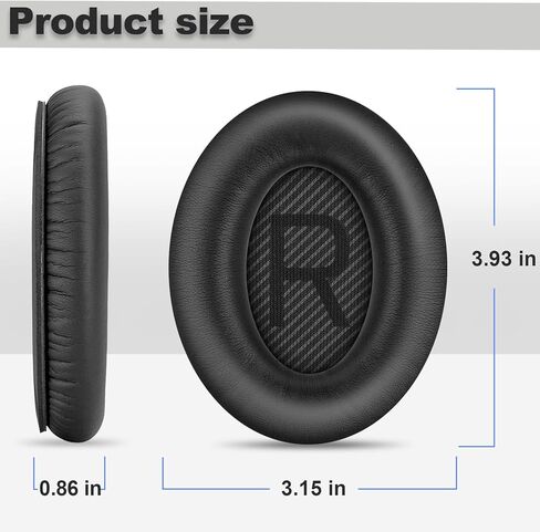 وسائد أذن بديلة لسماعات الرأس Bose QuietComfort 35 (QC35) وQuiet Comfort 35 II (QC35 ii)، وسادات الأذن مع جلد أكثر نعومة، وإسفنج عازل للضوضاء، وسمك إضافي، أسود2 in Kuwait