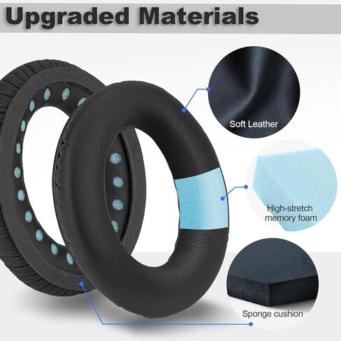 وسائد أذن بديلة لسماعات الرأس Bose QuietComfort 35 (QC35) وQuiet Comfort 35 II (QC35 ii)، وسادات الأذن مع جلد أكثر نعومة، وإسفنج عازل للضوضاء، وسمك إضافي، أسود2 in Kuwait