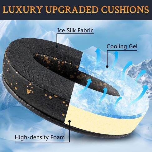 SOULWIT Cooling Gel Earpads Cushions Replacement for Sony WH-XB910 XB910N Extra Bass Noise Cancelling Headphones, for Sony WHXB910N Wireless Headset, Ear Pads with Noise Isolation Foam - Black in Saudi Arabia