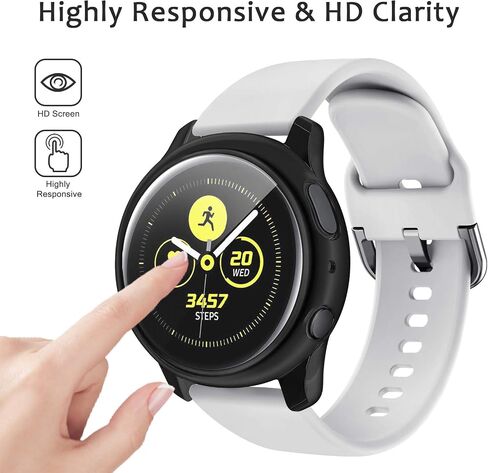 واقي شاشة Meliya مكون من 4 قطع لساعة Samsung Galaxy Watch Active 2 40 مم 44 مم، غطاء حماية شامل من مادة TPU لملحقات غطاء ممتص الصدمات لساعة Samsung Galaxy Watch Active 2 in Saudi Arabia