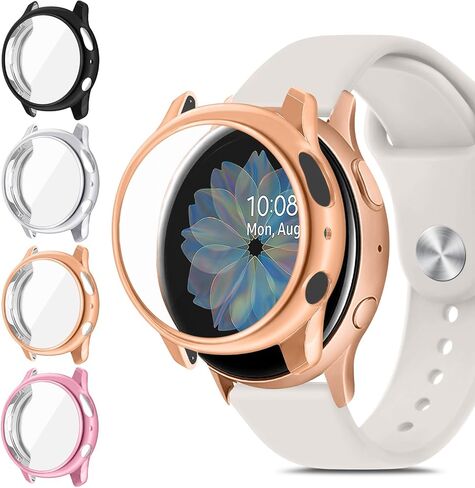 واقي شاشة Meliya مكون من 4 قطع لساعة Samsung Galaxy Watch Active 2 40 مم 44 مم، غطاء حماية شامل من مادة TPU لملحقات غطاء ممتص الصدمات لساعة Samsung Galaxy Watch Active 2 in Saudi Arabia