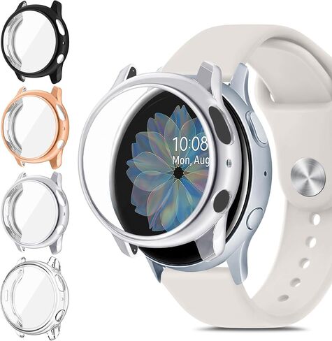 Meliya 4 Pack Screen Protector for Samsung Galaxy Watch Active 2 40mm 44mm, TPU All-Around Protective Case Cover Rugged Bumper Shell Accessories for Samsung Galaxy Watch Active 2 in Kuwait