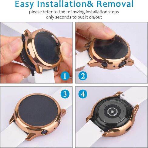 Meliya 4 Pack Screen Protector for Samsung Galaxy Watch Active 2 40mm 44mm, TPU All-Around Protective Case Cover Rugged Bumper Shell Accessories for Samsung Galaxy Watch Active 2 in Kuwait