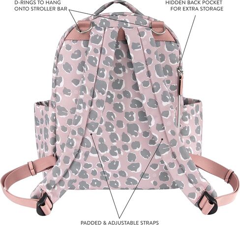 حقيبة ظهر TWELVElittle Midi Go للحفاضات مع وسادة تغيير الحفاضات، حقيبة ظهر للحفاضات للأمهات أو الآباء مع جيوب معزولة بألوان مخططة in Kuwait