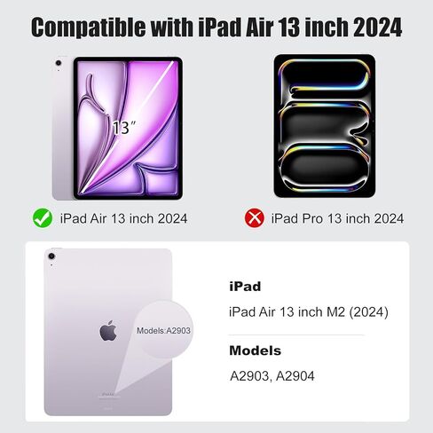 واقي شاشة TQLGY لجهاز iPad Air 13 بوصة M2 (2024)، زجاج مقسى 9H، شفاف عالي الدقة، مضاد للخدش، تركيب تلقائي لإزالة الغبار، عبوة واحدة in Kuwait