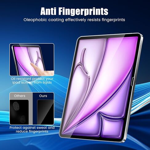 واقي شاشة TQLGY لجهاز iPad Air 13 بوصة M2 (2024)، زجاج مقسى 9H، شفاف عالي الدقة، مضاد للخدش، تركيب تلقائي لإزالة الغبار، عبوة واحدة in Kuwait