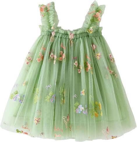 Baby Girls Tutu Dress Summer Sleeveless Embroidery Tulle Dresses Size 6M-5T in Kuwait