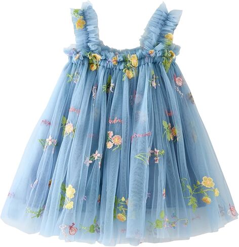 Baby Girls Tutu Dress Summer Sleeveless Embroidery Tulle Dresses Size 6M-5T in Saudi Arabia